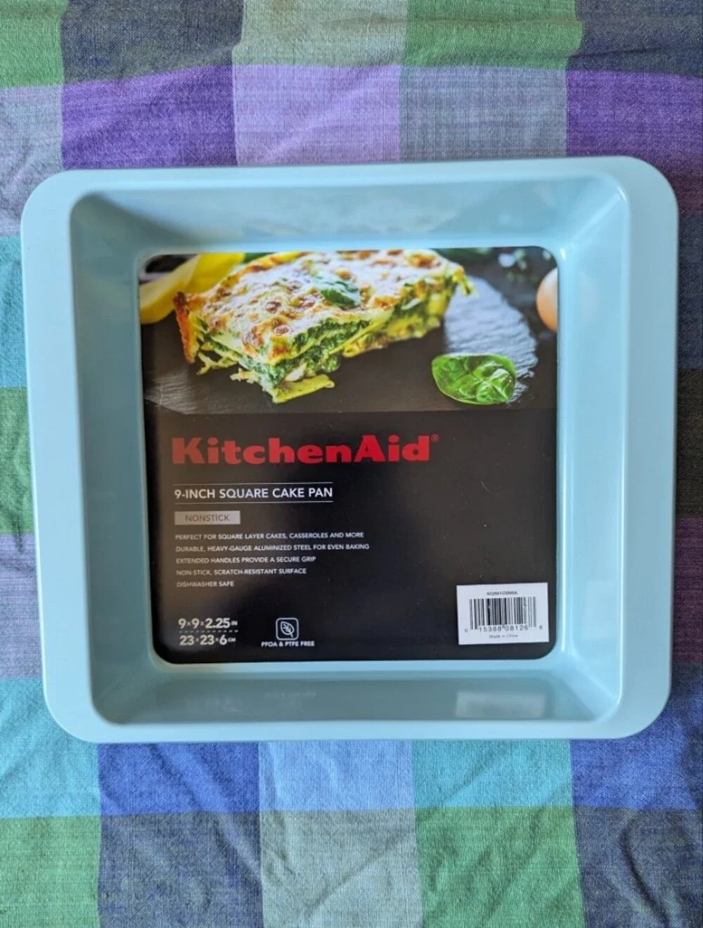 Brand New KitchenAid Light Blue 9-Inch Square Nonstick Cake Pan Easy Release